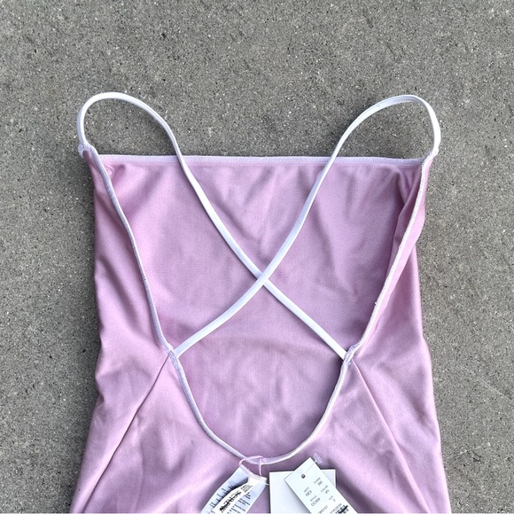 NEW Maryam Nassir Zadeh x J Crew Cross-Back One Piece Swimsuit Pink Size 2 $138 - Picture 6 of 13